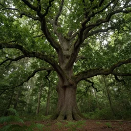 large oak tree in the forest, fantasy, highly detailed, art by greg rutkowski