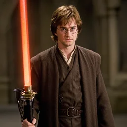 film still, obi wan kenobi in the last harry potter movie,