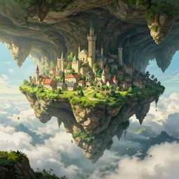 huge cave ceiling towns, villages castles buildings bytopia planescape clouds made of green earth inverted upsidedown mountain surreal artstation illustration sharp focus sunlit vista painted by ruan jia raymond swanland lawrence alma tadema zdzislaw beksinski norman rockwell tom lovell alex malveda greg staples