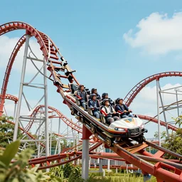 a photograph of a broken rollercoaster, digital art