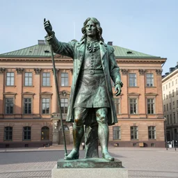 a bronze statue of leif gw persson in sergel's square
