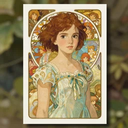 cute emma watson trading card design, natural lighting, path traced, highly detailed, high quality, digital painting, by don bluth and ross tran and studio ghibli and alphonse mucha, artgerm