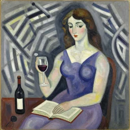 woman, wine, book, by robert delaunay endless rhythm