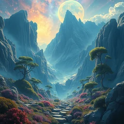 a psychedelic nature landscape at the edge of the known universe, astral beings sharing love!!!!, in the style of greg rutkowski! and wlop and lisa frank! and bob ross!!! and ruan jia, illustration, epic, fantasy, hyper detailed, smooth, unreal engine, sharp focus, ray tracing, iridescent, subsurface scattering