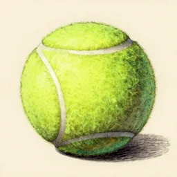tennis ball, in style of Leonardo Da Vinci