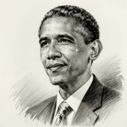 Portrait of Obama in Dragon Ball Z, pencil sketch