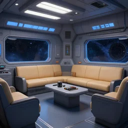 inside an officer's living quarters on a spaceship, from a space themed Sierra point and click 2D graphic adventure game, made in 1999, high quality graphics