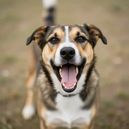 vicious dog growling at camera