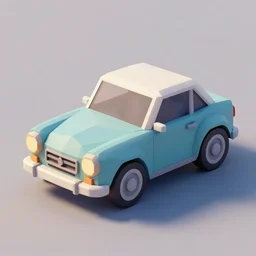 a 3d low poly game object of a retro car