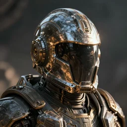 a large sci fi style helm