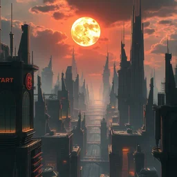 a complex futuristic city under a dying sun, glass and metal, highly detailed, digital painting, trending on artstation, dramatic lighting, cinematic, stunning concept art by greg rutkowski and syd mead