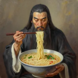 noodle god, oil painting, ultradetailed, artstation