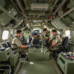 inside of a tank while the crew is working