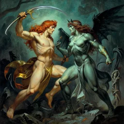 hades and persephone escaping tartarus, art by fred gambino