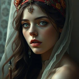 portrait of a gorgeous girl by jules bastien - lepage, daniel gerhartz, karol bak, james jean, tom bagshaw, rococo, sharp focus, trending on artstation, cinematic lighting, hyper realism, 8 k