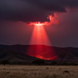 sending forth such a blood-red light