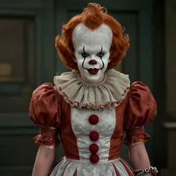 a film still of Emma Watson as Pennywise in It (2017 movie)