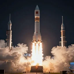 rocket launch, digital art