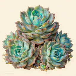 a beautiful panting of a succulent plants make from ethiopian opal, colorful, by edmund dulac and bob eggleton on artstation