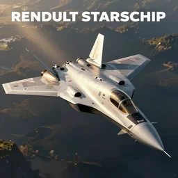a concept art of a renault starship fighter jet, artstation