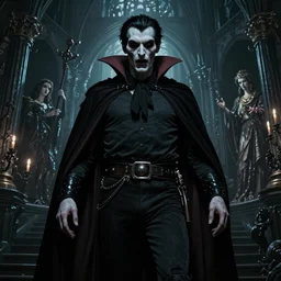 beautiful cinematic gothic atmosphere horror poster with a sinister looking vampire, hybrid from Dracula and art direction by Zdizslaw Beksinski ;by artgerm; wayne reynolds art station; cinematic quality character render; low angle; ultra high quality model; production quality cinema model;