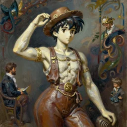 anime mime statue, intricate oil painting by john singer sargent, trending on artstation