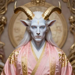 dreamlike luxury stunning zodiac aquarius god portrait, pale pink and gold kimono, art by artgerm, wlop, loish, ilya kuvshinov, 8 k realistic, hyperdetailed, beautiful lighting, detailed background, depth of field, symmetrical face, frostbite 3 engine, cryengine,