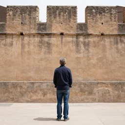 Mike Myers gazing at the US-Mexican Wall, XF IQ4, f/1.4, ISO 200, 1/160s, 8K, RAW, unedited, symmetrical balance, in-frame