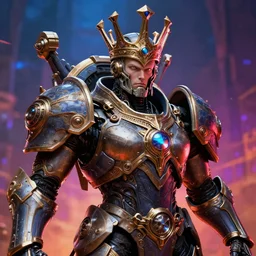portrait of adeptus mechanicus, wearing eldritch crown, cinematic, intricate details, unreal engine 5, rule of three, vivid colors, dynamic lighting, by claude monet and marco bucci