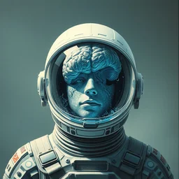 realistic extremely detailed photo style portrait painting of a single astronaut suit with exposed diamond 3 d fractal lace iridescent bubble 3 d skin clear brain, retro futuristic, water, style hybrid mix of beeple, anton pieck, jean delville, amano, yves tanguy, alphonse mucha, ernst haeckel, edward robert hughes, stanisław szukalski, rich moody