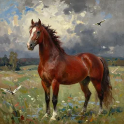 the bathing the red horse by petrov vodkin, oil painting, digital painting, concept art, smooth, sharp focus, illustration by william - adolphe bouguerea
