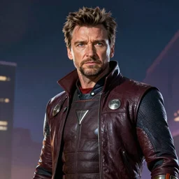 Hugh Jackman as Guardians of the Galaxy starlord high quality digital painting in the style of James Jean