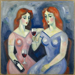 man, woman, wine, auburn hair, by robert delaunay endless rhythm