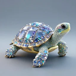 a turtle made of crystal gems, fantasy art, digital art
