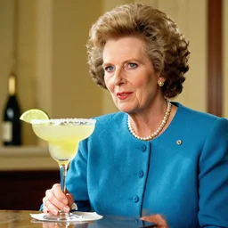 margaret thatcher as a glass of margarita cocktail