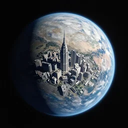 a city planet from orbit