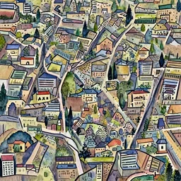 a watercolor of a ( soremi ) landscape on a warm summer's day
