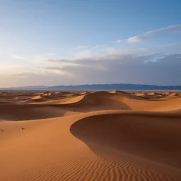 landscape photography, sahara dunes, ocean view, cold lighting, morning hour, mountains, clouds, beautiful, kodachrome, 4 k, hd