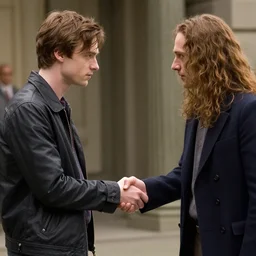 patrick bateman shaking hands with jerma 9 8 5