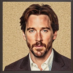 a mosaic of keanu reeves made of quinoa seeds