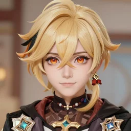 closeup portrait of Diluc from genshin impact Converts to Islam