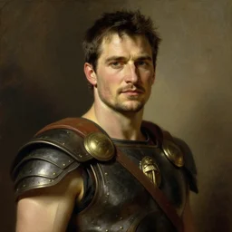 henry cavill as gladiator, short hair, painting by j. c. leyendecker