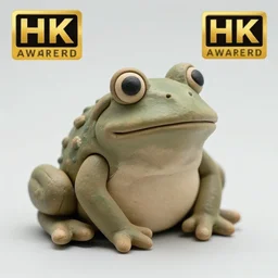 beatiful photograph of cute raw clay frog, simple background, natural lighting, 4 k, award - winning