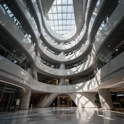 ultrawide photo of a modern building interior, high detail, complex
