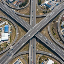 the most complicated highway interchange, aerial photograph