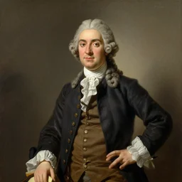 portrait of 18th century Yankees, New England painting style