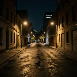 a city street at night