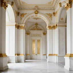 parisian interior, white marble, gold accents, interior design, arch daily, hyperrealistic, hyperdetailed, super detailed, uhd, uhd, 8 k, high resolution,