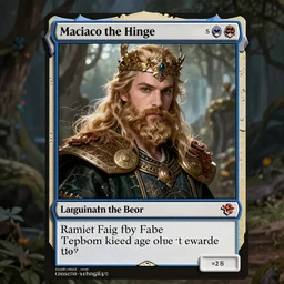 A handsome King of the Fae with blond hair and beard, Magic the Gathering card art