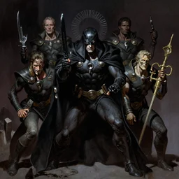 cultists at black mass, by frank frazetta, john howe, ralph horsley, paul lehr, hq, artstation, behance, detailed